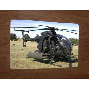 AH-6‎ Little Bird Gun Helicopter 8x12 Metal Wall Sign
